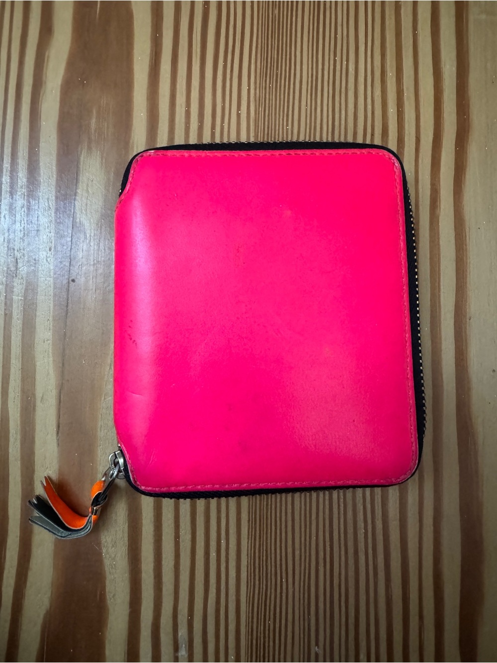 Comme des Garçons SA2100SF Super Fluo Pink Made in Spain Zip Wallet Vintage